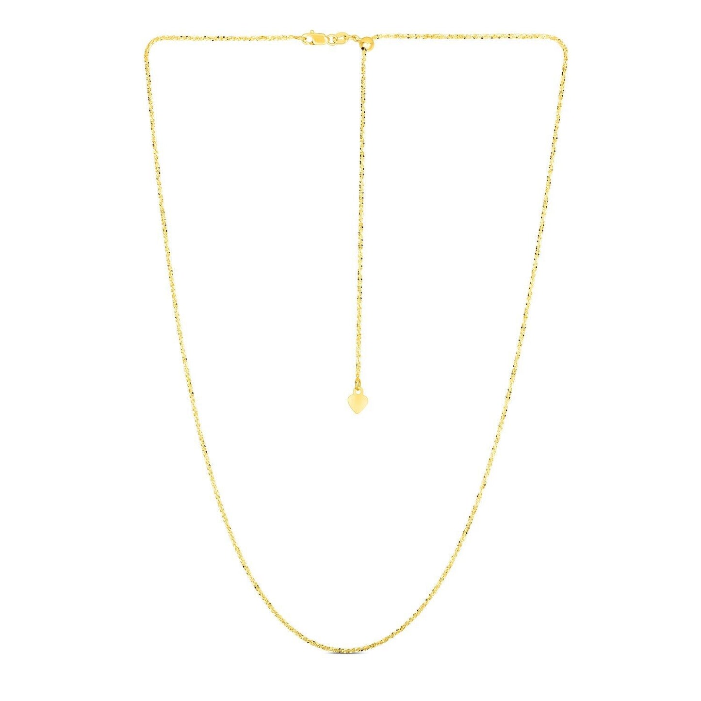 14k Yellow Gold Adjustable Sparkle Chain 1.5mm