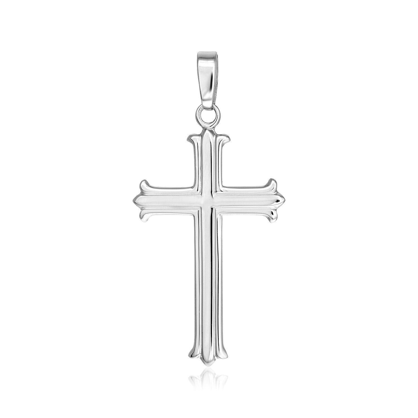 Sterling Silver Textured Gothic Cross Pendant
