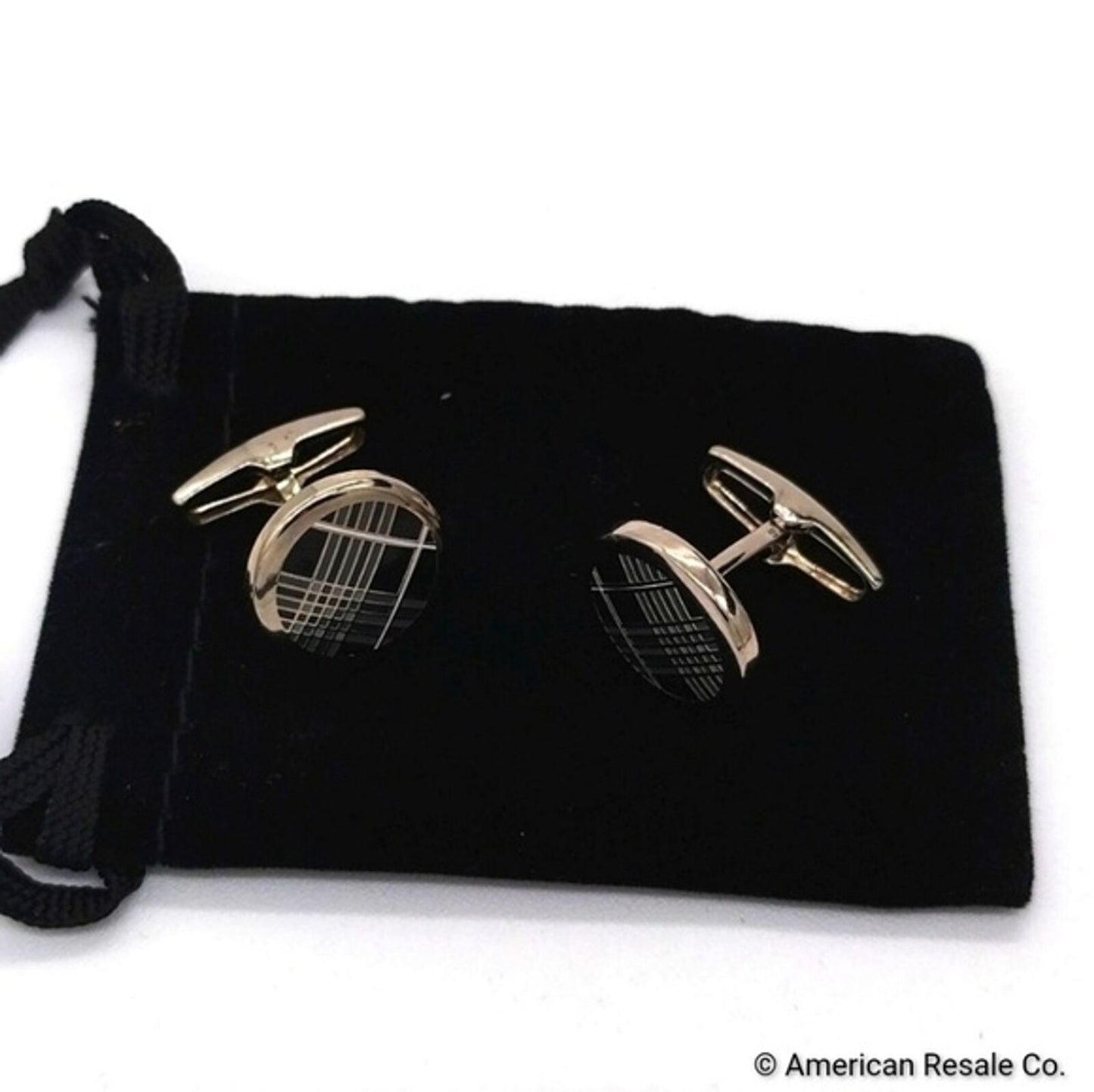 Vintage Burberry Cufflinks. Signed. Rare. Nova Check Pattern. Same Day Shipping