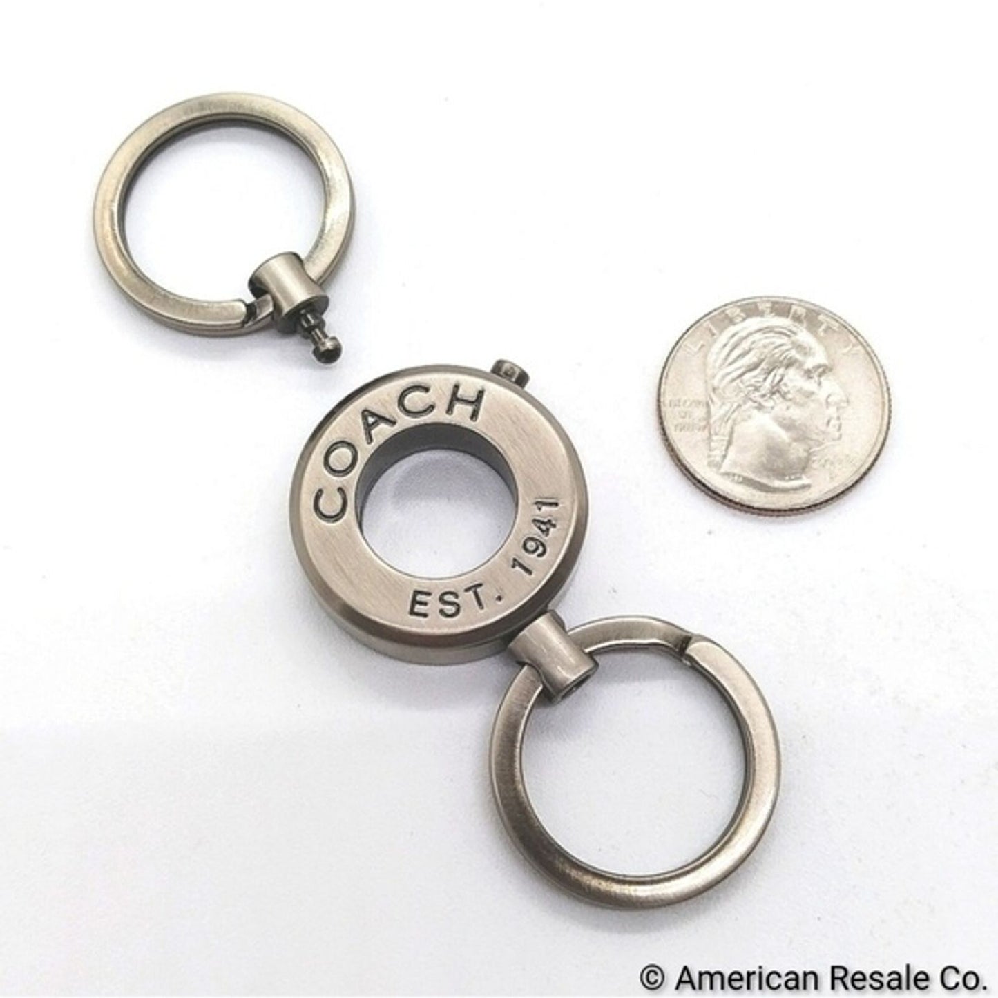 COACH Vintage Gunmetal Valet Keychain Fob Purse Charm, Detachable. Style # 1658