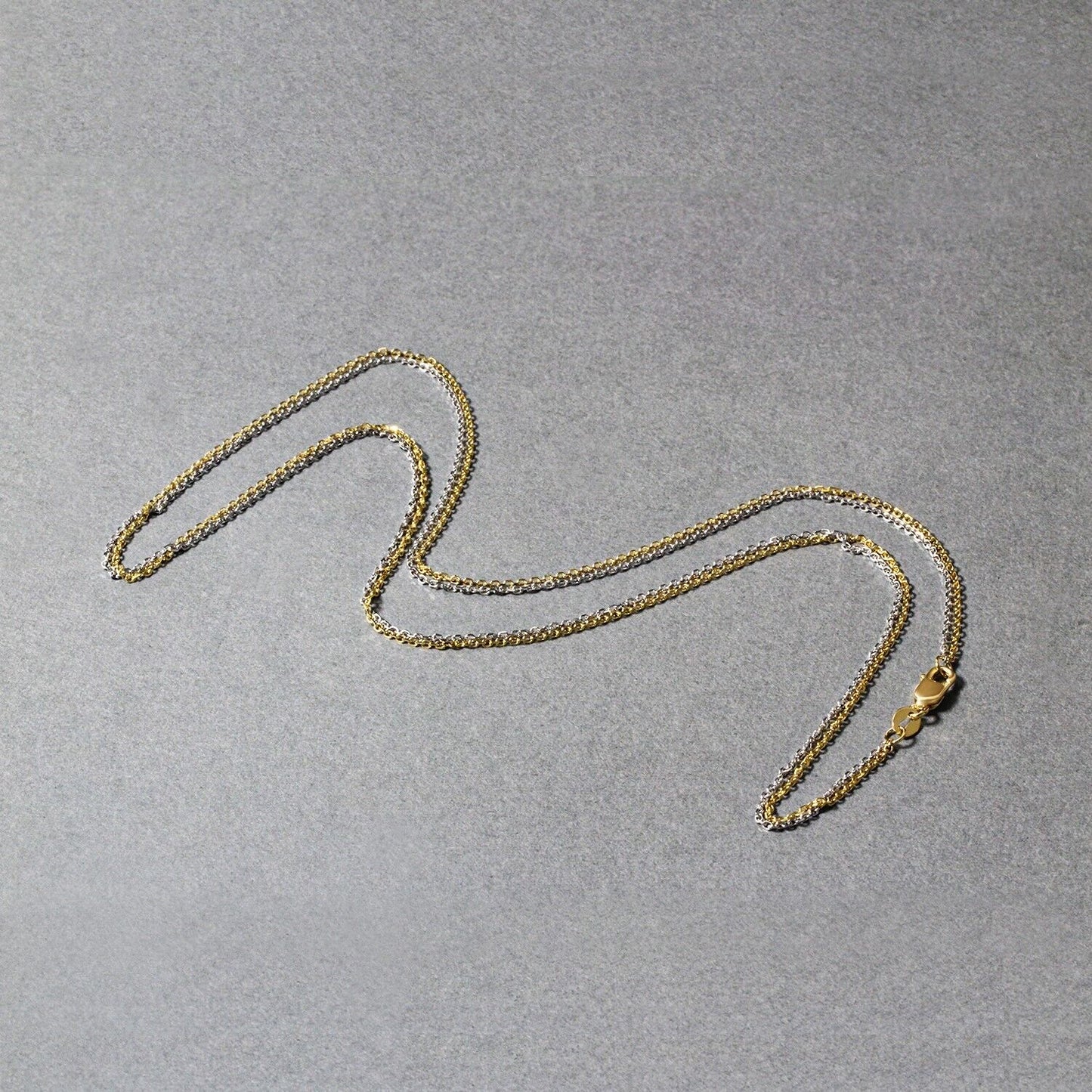 14k Two-Tone Double Strand Cable Pendant Chain 1.1mm