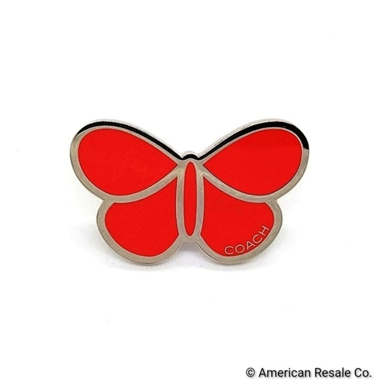 Vintage COACH Orange Enamel Butterfly Lapel Pin Brooch Purse Backpack Pin Charm