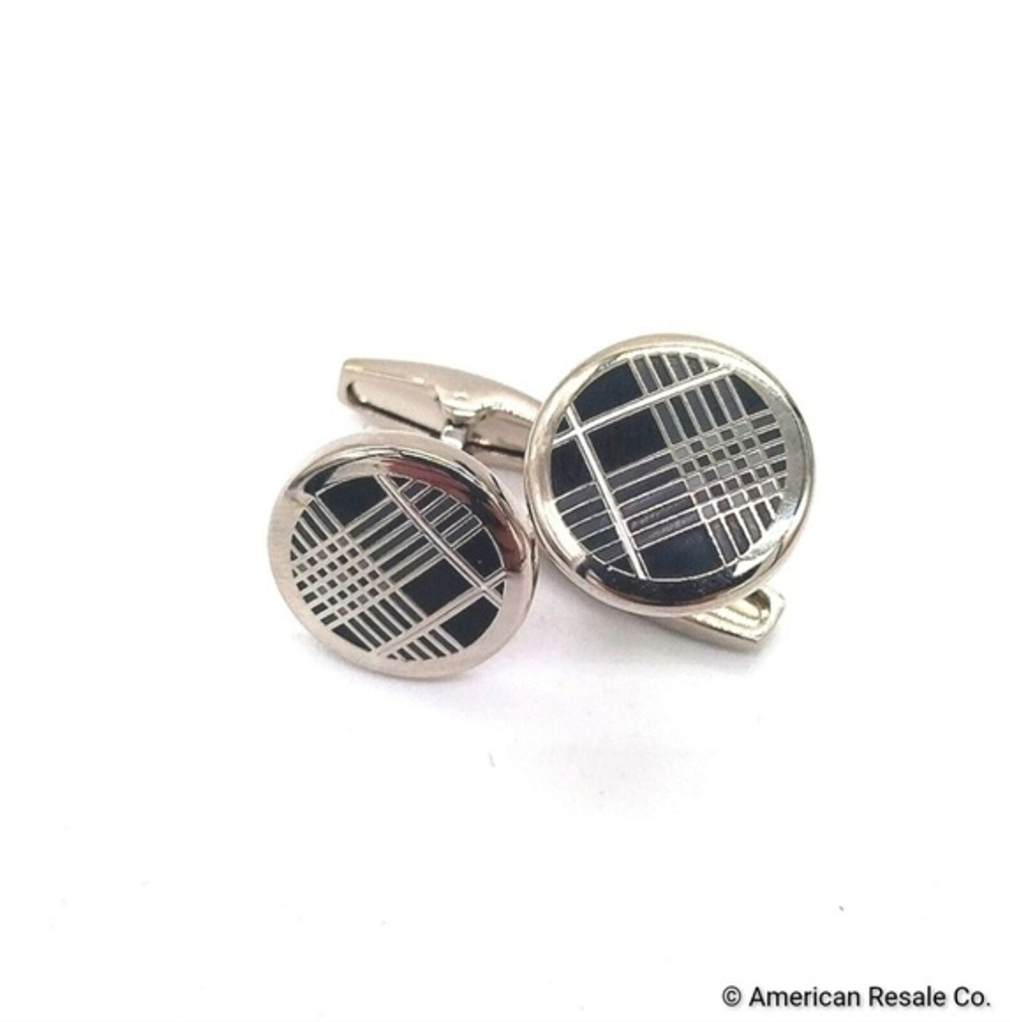 Vintage Burberry Cufflinks. Signed. Rare. Nova Check Pattern. Same Day Shipping