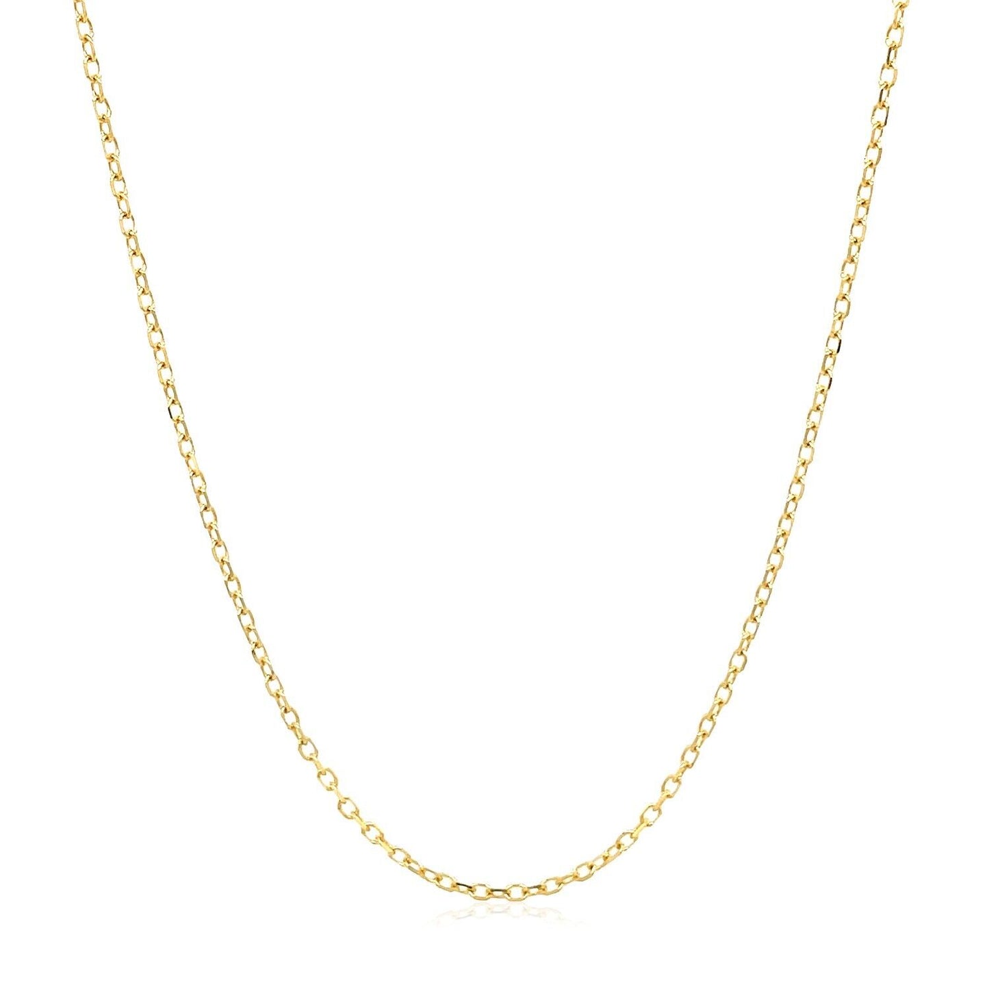 14k Yellow Gold Faceted Cable Link Chain 1.3mm