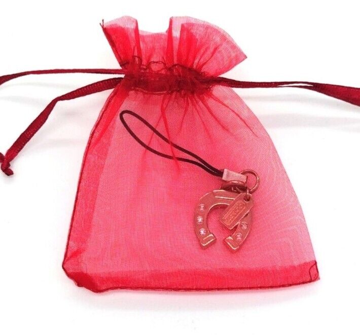 Vintage COACH Lucky Horshoe Fob Lanyard With CZ, Purse Charm Add to Keychain