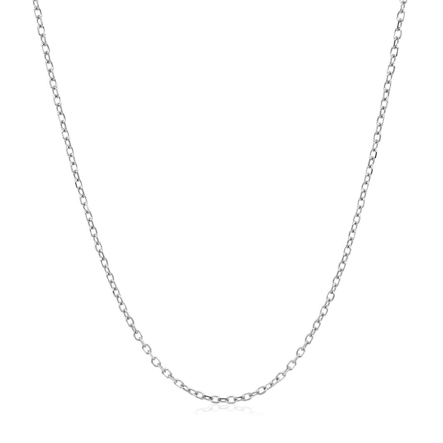 14k White Gold Faceted Cable Link Chain 1.3mm