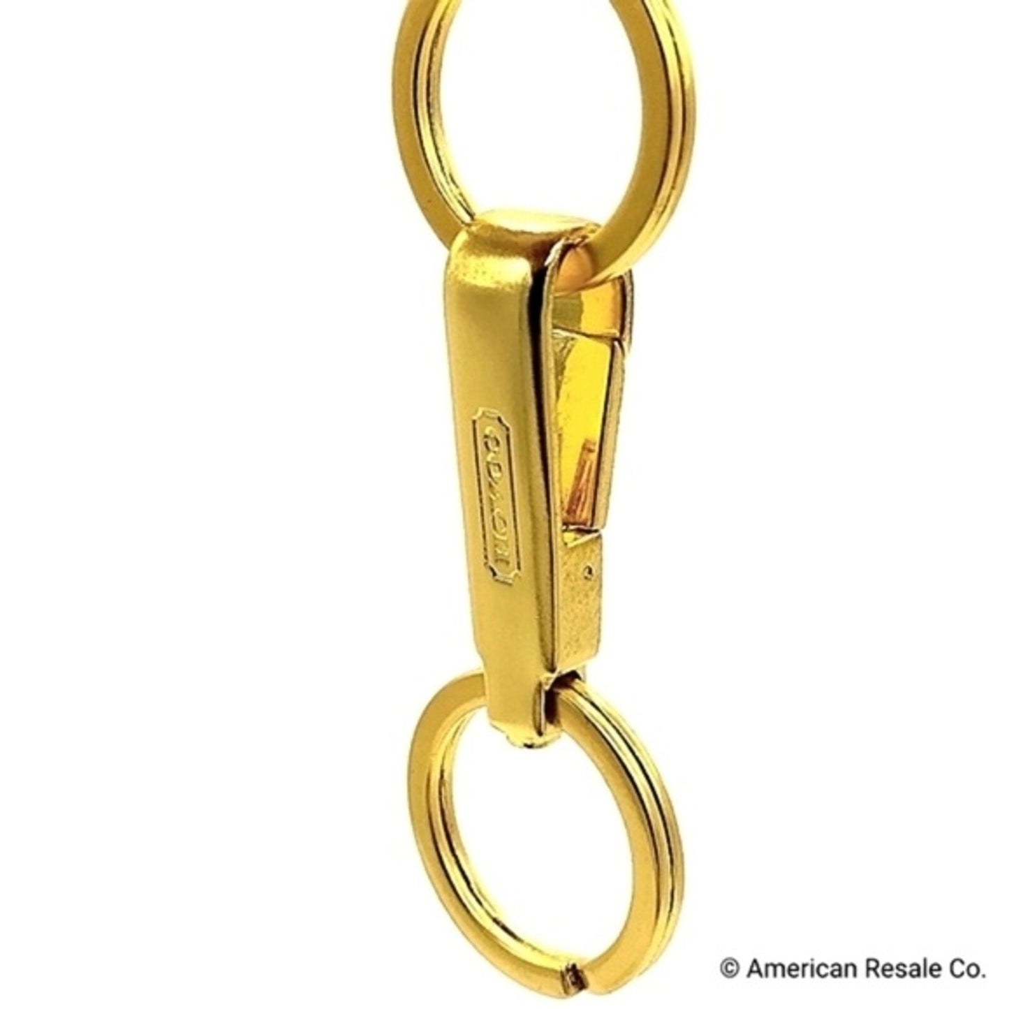 Vintage Rare COACH Dual Fob Keychain Bag Clip Purse Charm-Brass Trigger Snap