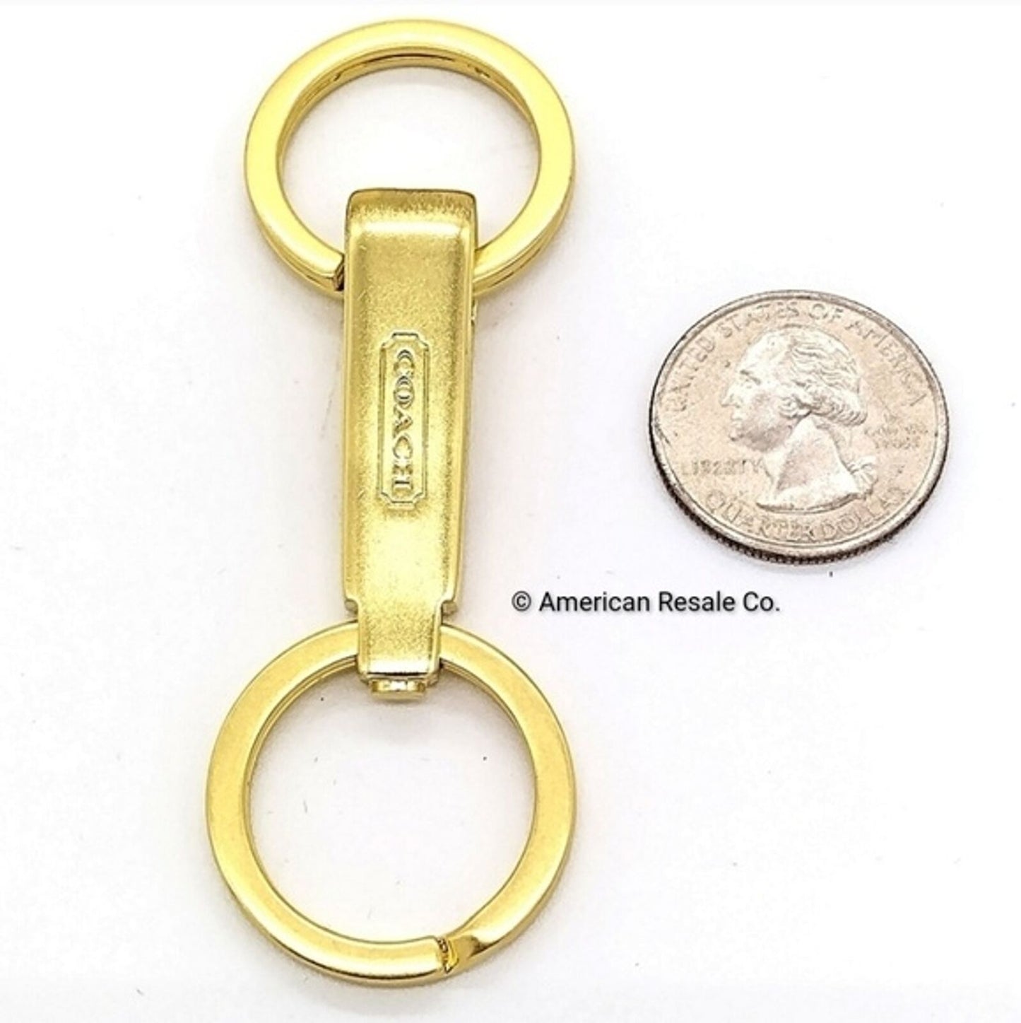 Vintage Rare COACH Dual Fob Keychain Bag Clip Purse Charm-Brass Trigger Snap