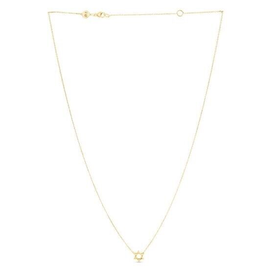 14k Yellow Gold Star of David Necklace