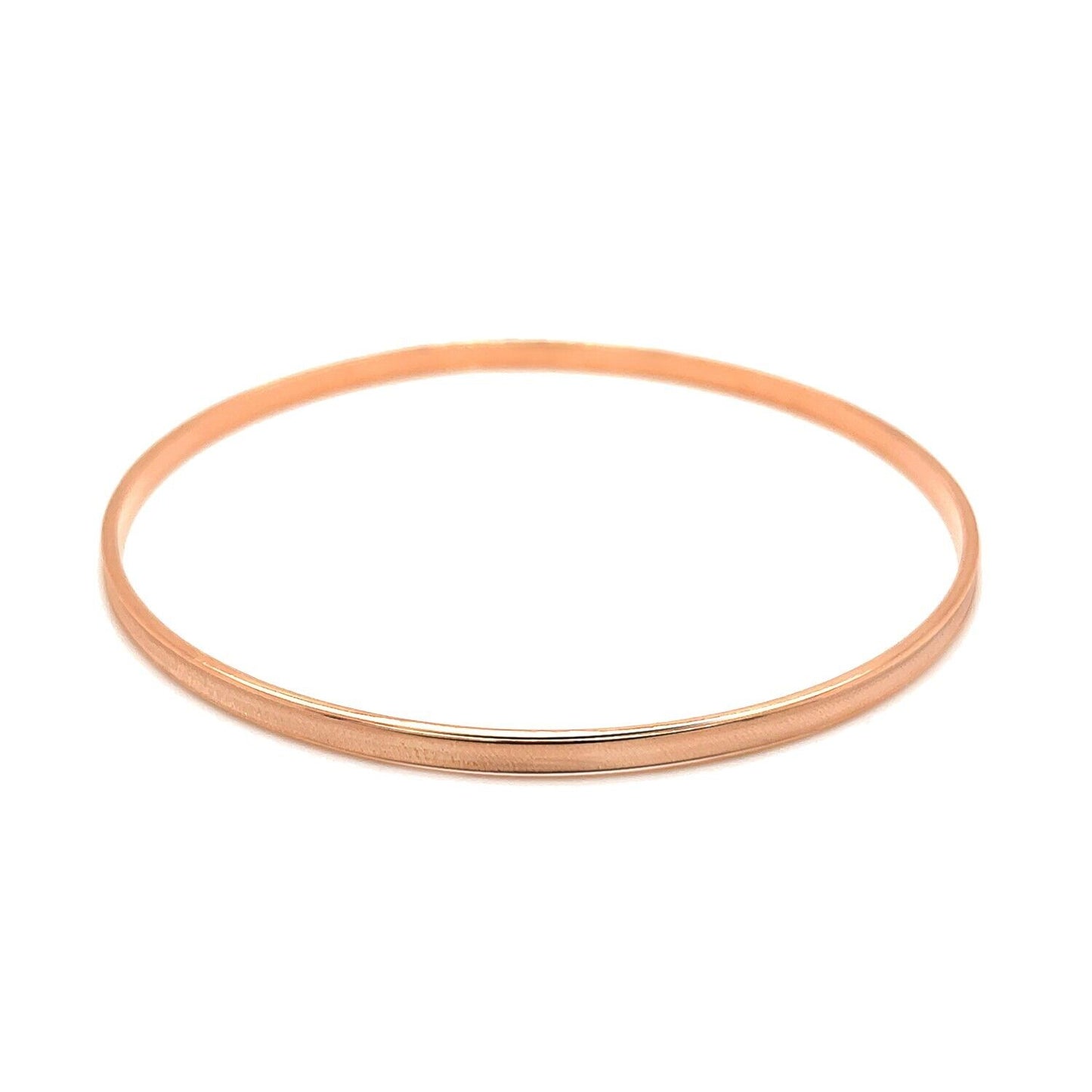 14k Rose Gold Concave Motif Thin Stackable Bangle