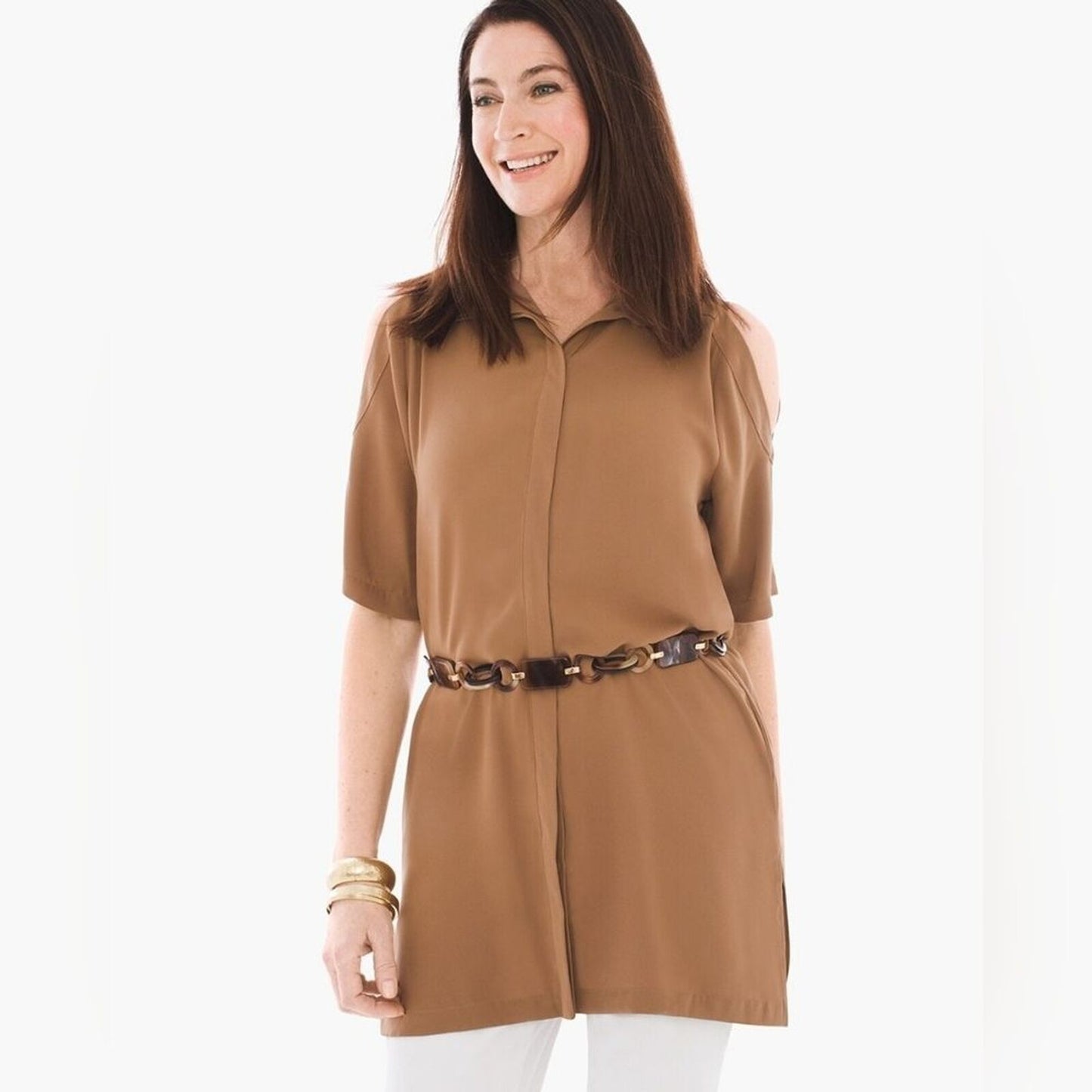 $50 NWT CHICO'S Resin Chain Belt Size Small/Medium