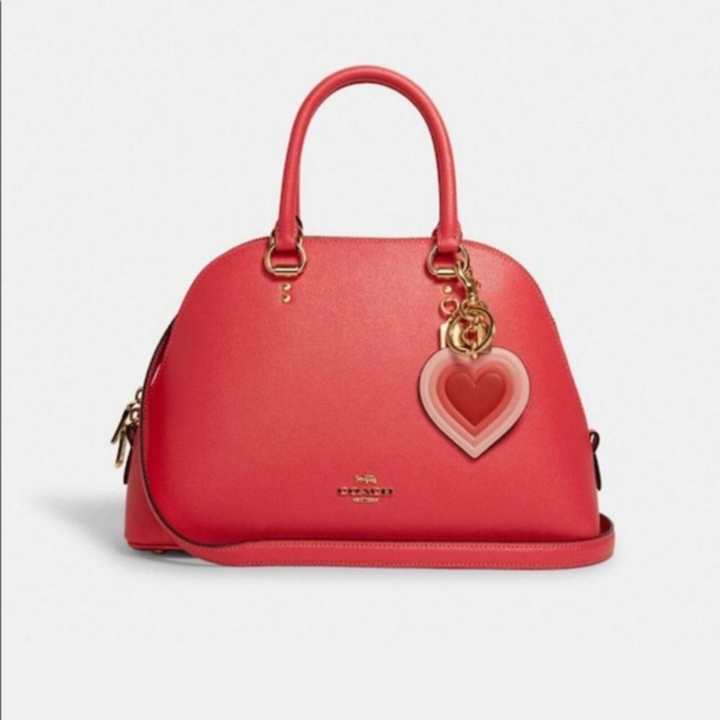 COACH Rare Heart Burst Bag Charm In Signature Canvas #C3111