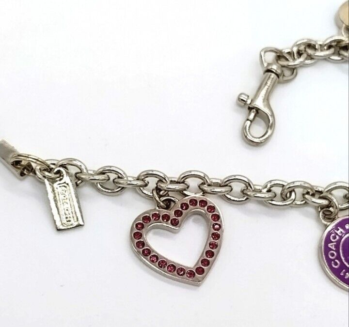 RARE COACH 8" Charm Bracelet Lanyard Purse HangBag Trigger Snap Keychain Fob
