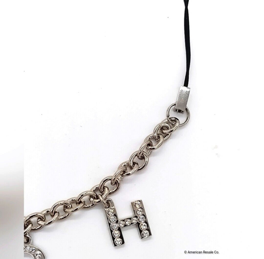 RARE COACH 8" Pave Swarovski Crystal Bracelet Lanyard Purse Charm Keychain Fob