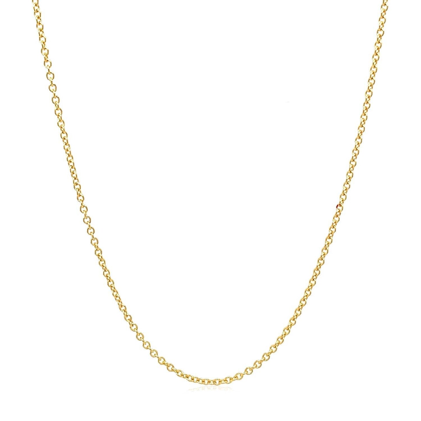 14k Yellow Gold Round Cable Link Chain 1.3mm