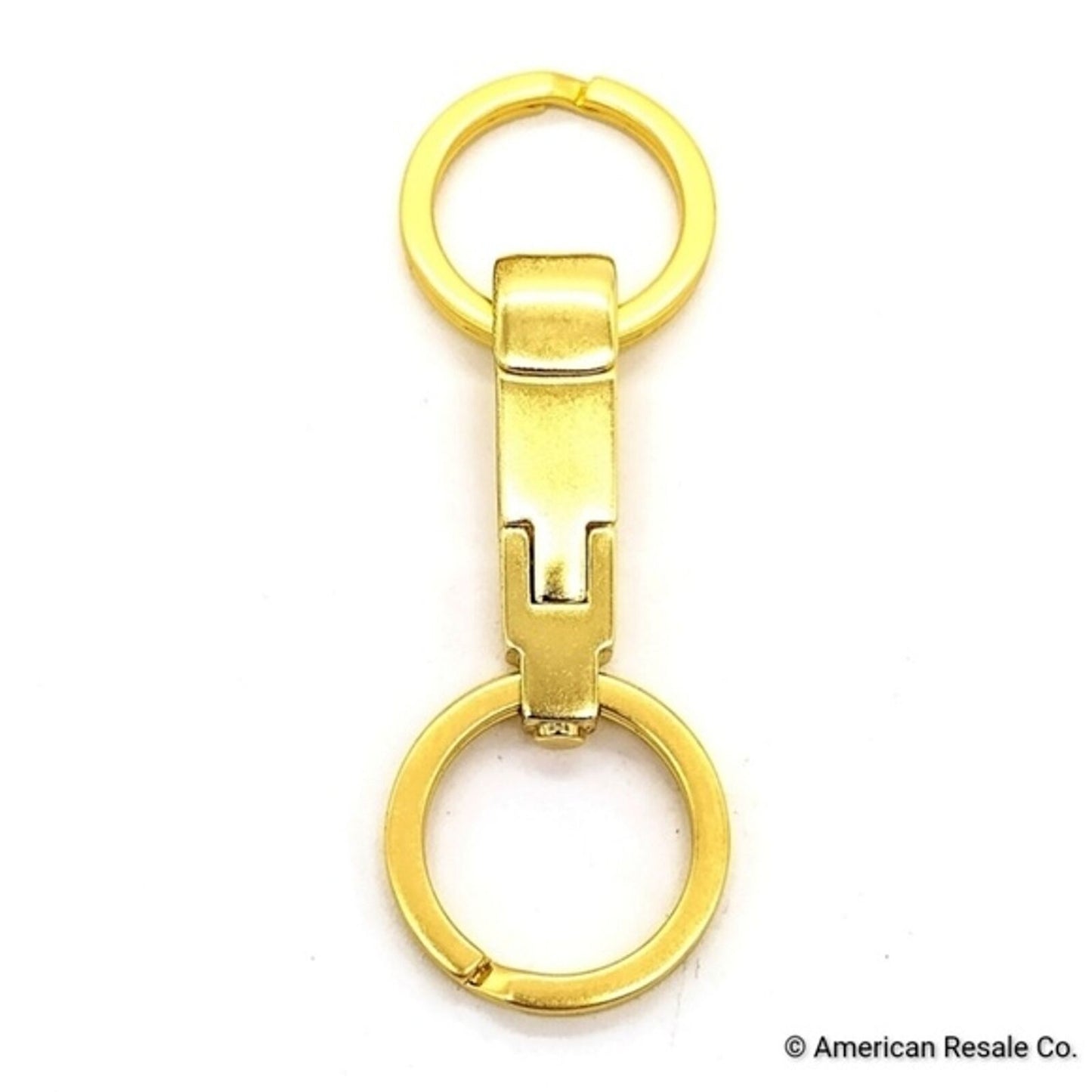 Vintage Rare COACH Dual Fob Keychain Bag Clip Purse Charm-Brass Trigger Snap