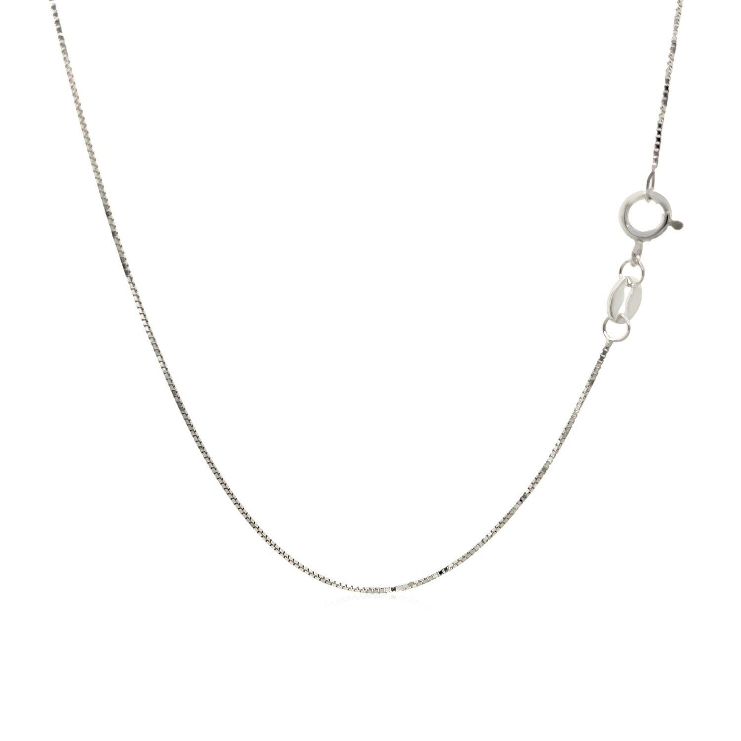 14k White Gold Adjustable Box Chain 0.6mm