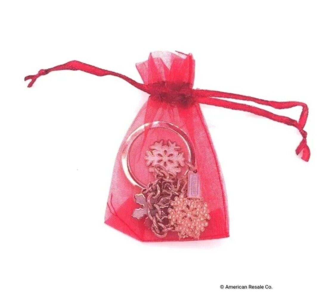 Rare COACH Signature Enamel Multi Snowflake FOB Keychain Purse Charm-Vintage