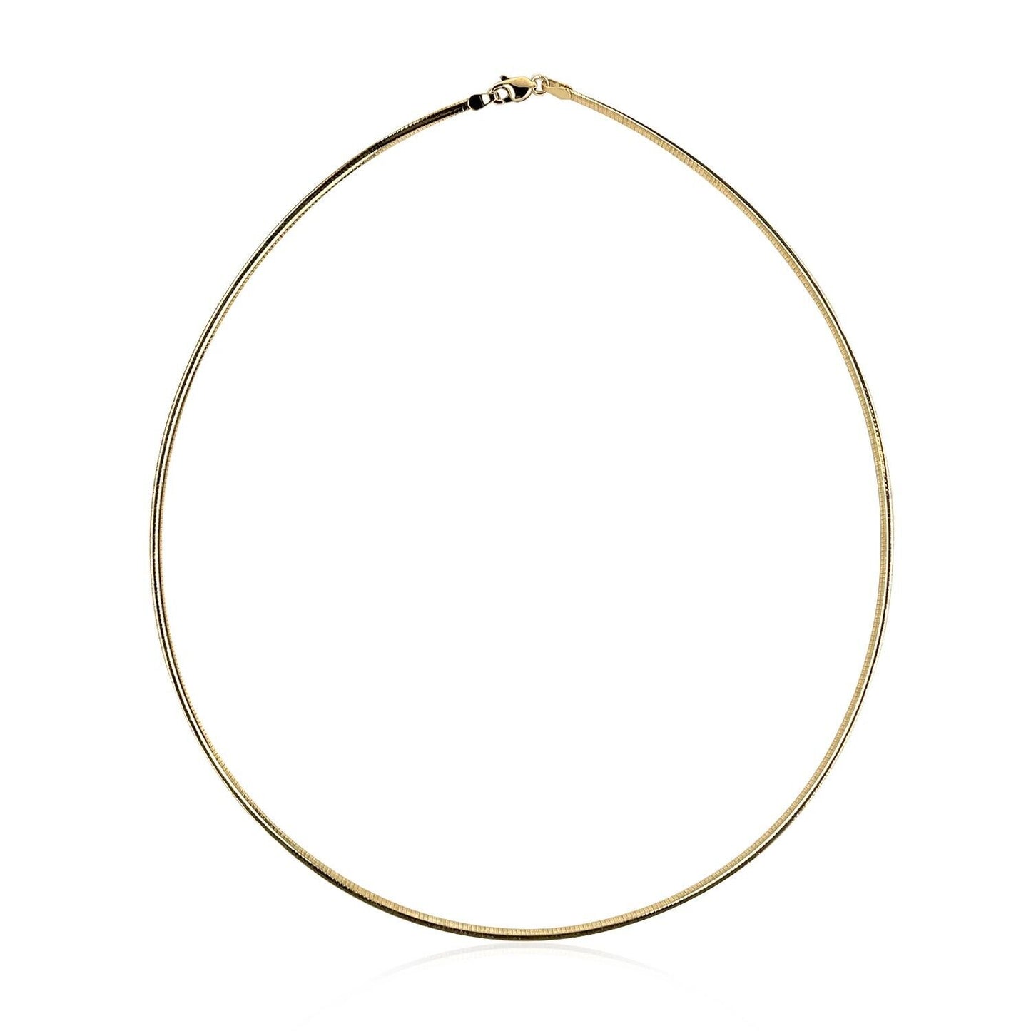 14k Yellow Gold Classic Omega Style Necklace (2 mm)