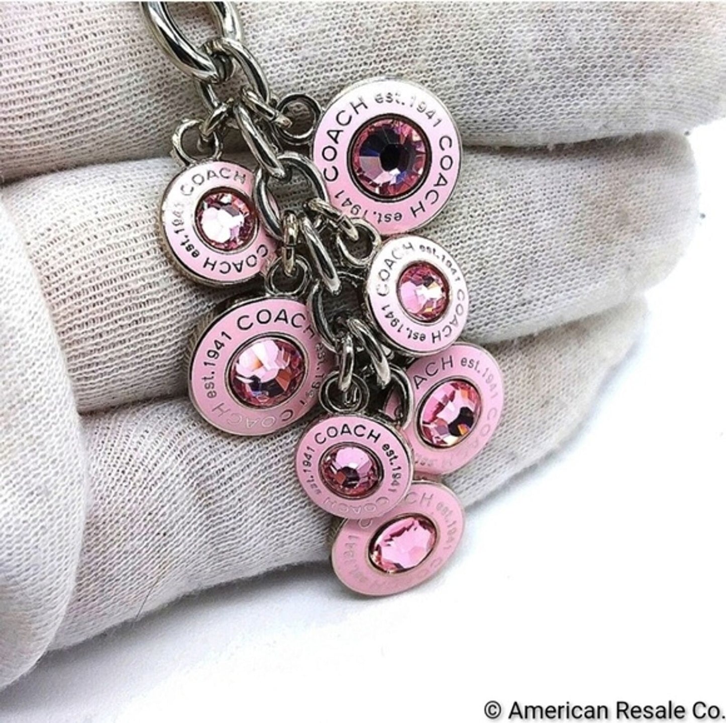 $68 COACH Vintage Signature BCA Gem Multi Keychain Fob Lanyard Purse Charm #1734
