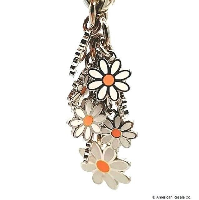 50% off! Rare COACH Enamel Multi Daisy Flower Keychain Fob Purse Charm-Vintage!