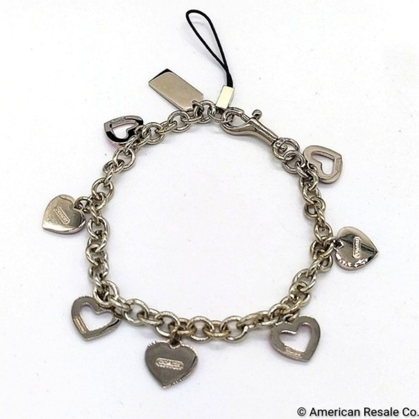 SALE Vintage COACH Multi Heart Purse Charm Handbag Bracelet Lanyard Trigger Snap