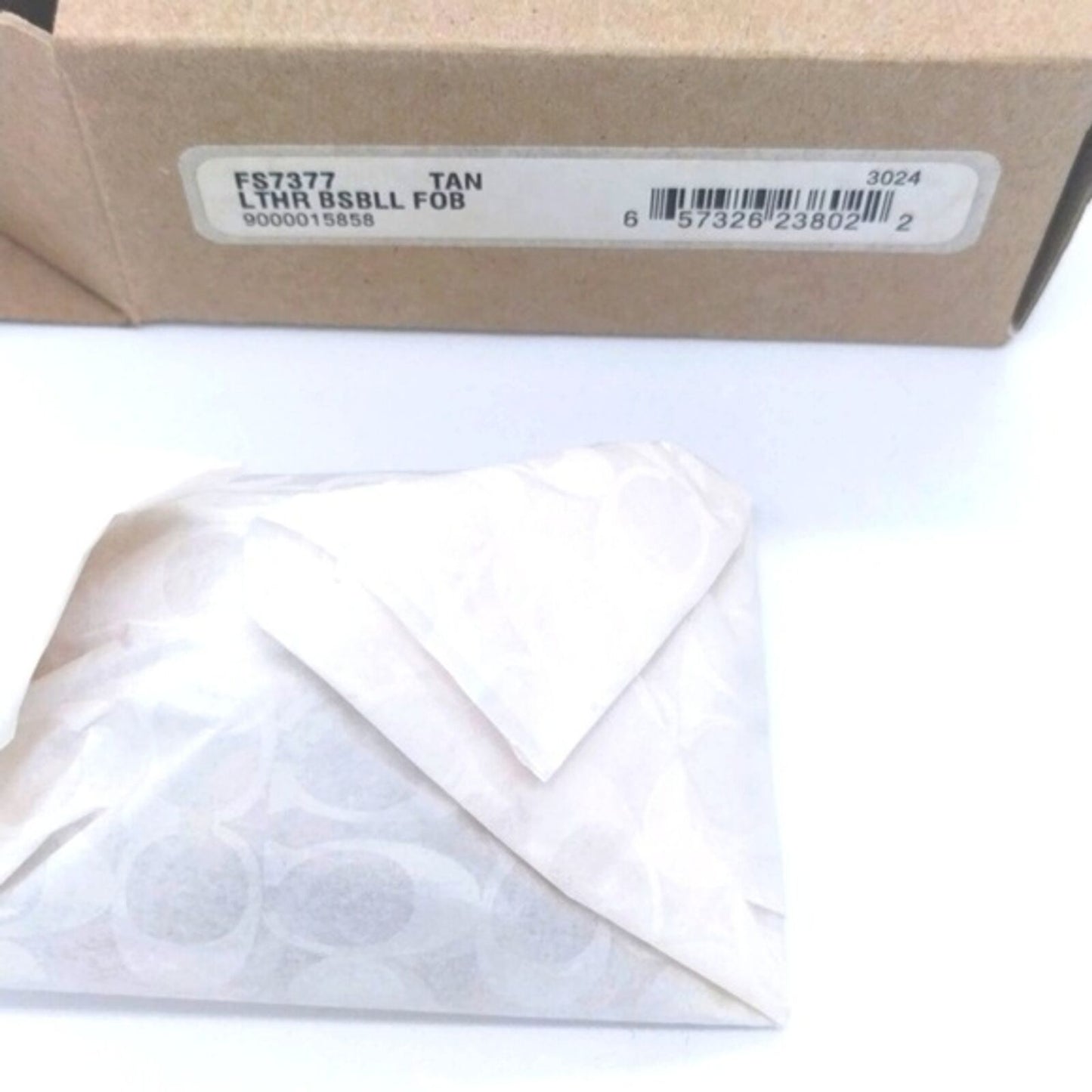 Rare COACH Baseball Keychain Fob Charm-Real Leather-New in Box/Booklet #FS7377