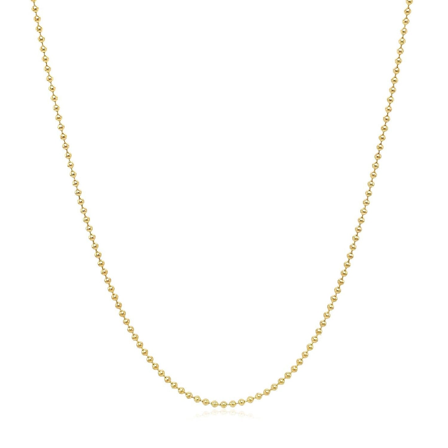 14k Yellow Gold Bead Chain 1.0mm