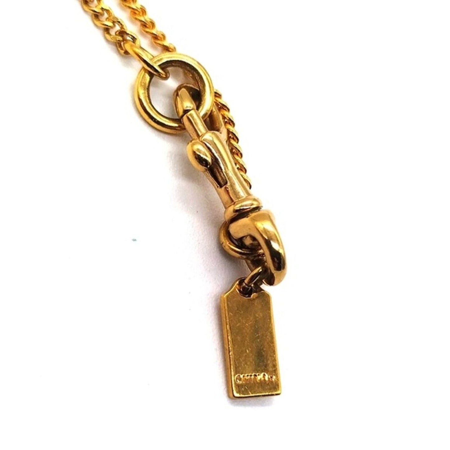 Rare COACH 40" C Logo Sphere Pendant Gold Necklace