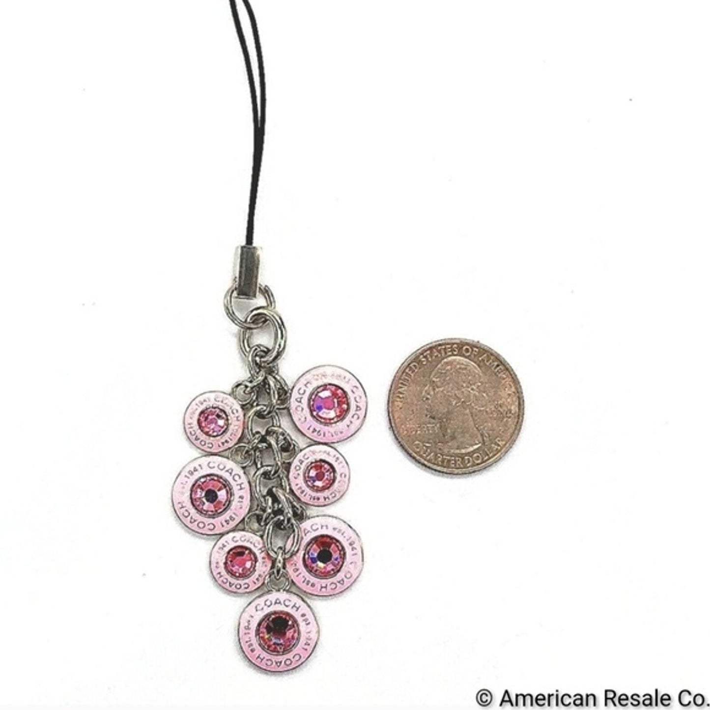 $68 COACH Vintage Signature BCA Gem Multi Keychain Fob Lanyard Purse Charm #1734