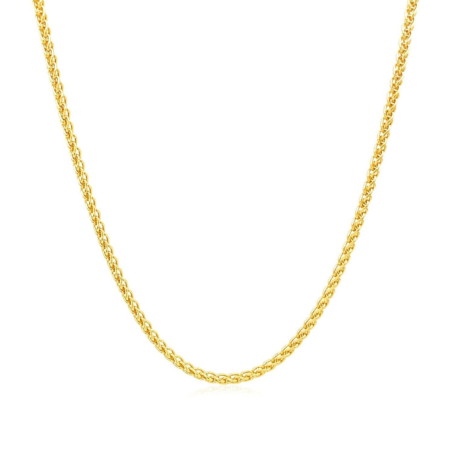 14k Yellow Gold Round Wheat Chain 1.5mm