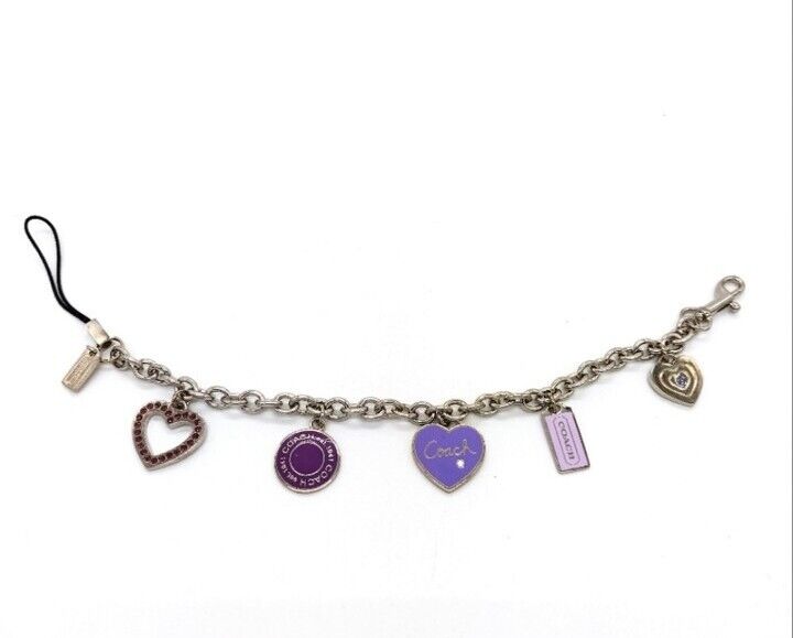 RARE COACH 8" Charm Bracelet Lanyard Purse HangBag Trigger Snap Keychain Fob