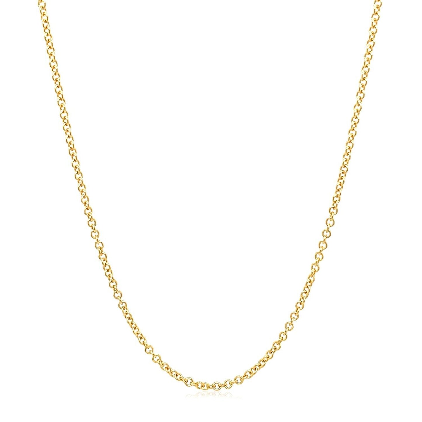 14k Yellow Gold Round Cable Link Chain 1.5mm