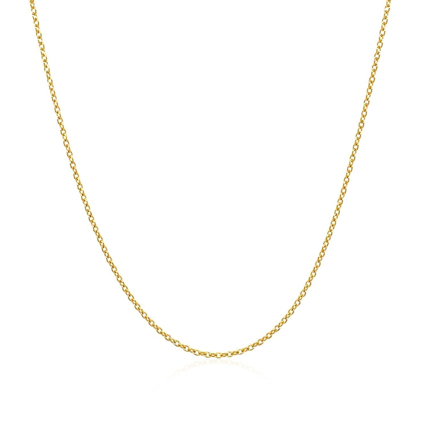 14k Yellow Gold Oval Cable Link Chain 1.0mm