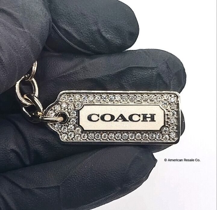 NWT COACH LOZ Pave Lanyard Diamond Enamel Keychain FOB CZ Purse Charm Tag #8865