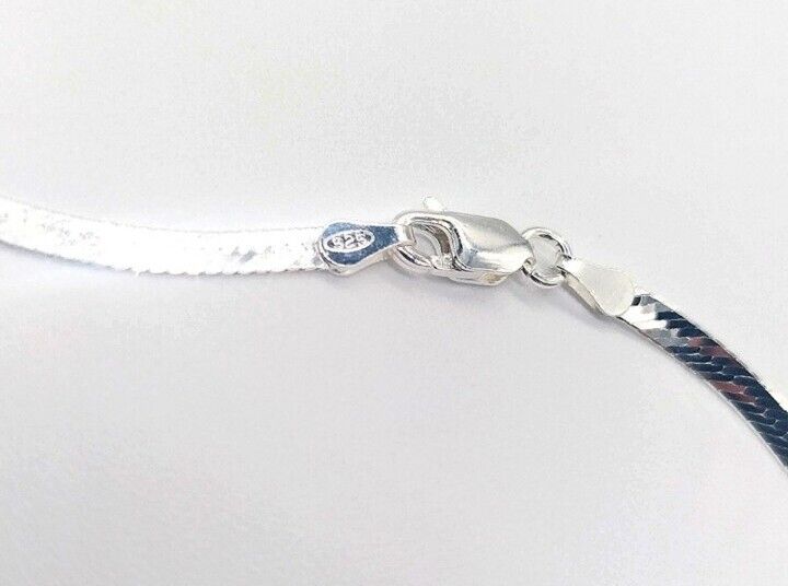 ITALY 3MM Chain Necklace 18" 925 Sterling Silver Herringbone Bracelet 7"8"