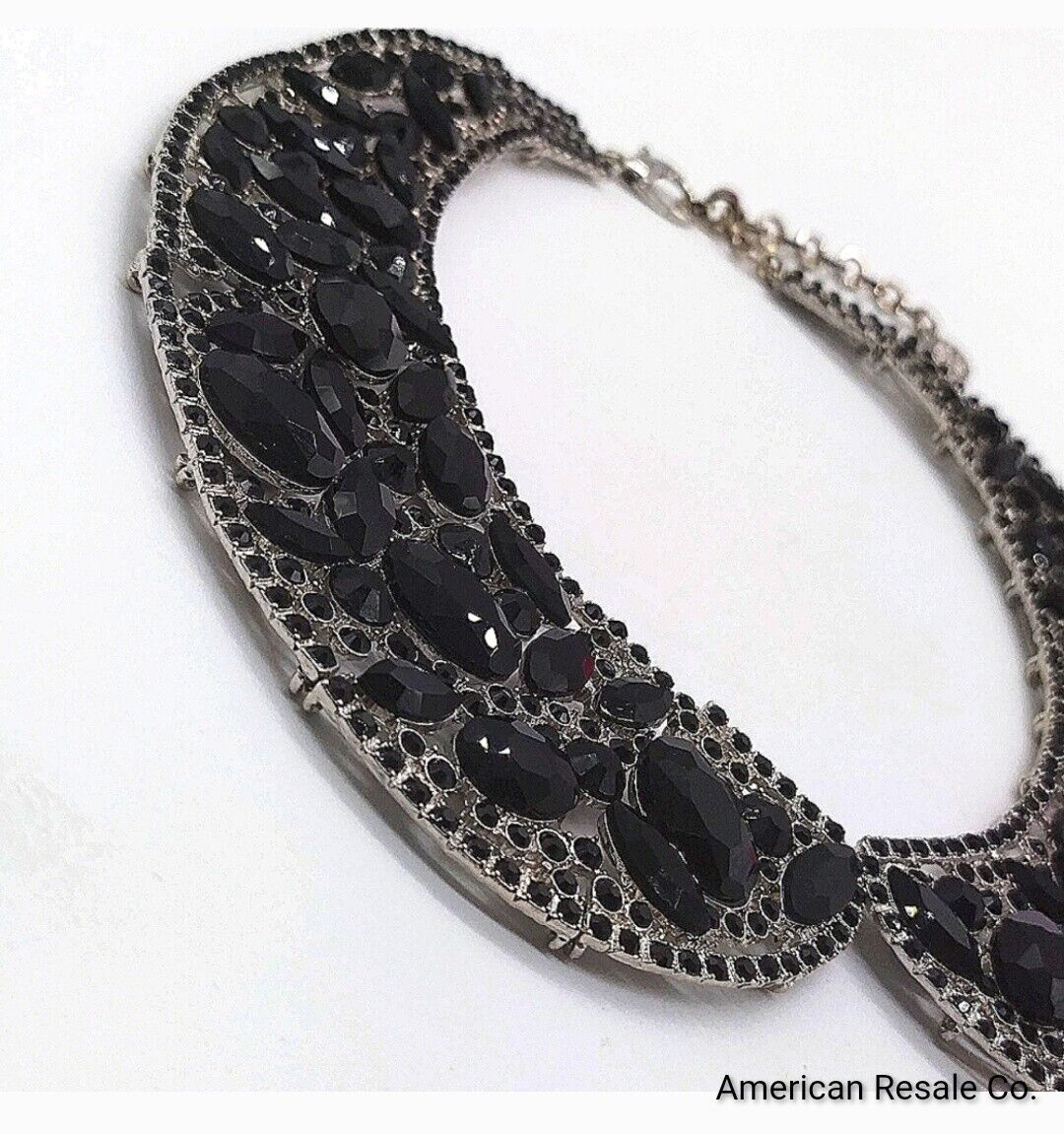 Isaac Mizrahi Live! Multishape 15" Black Crystal Collar Statement Necklace-QVC