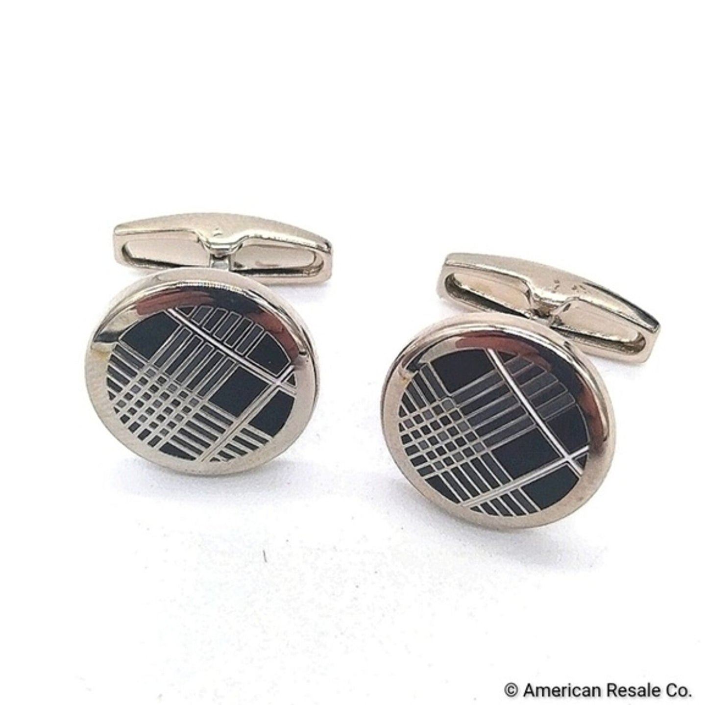 Vintage Burberry Cufflinks. Signed. Rare. Nova Check Pattern. Same Day Shipping