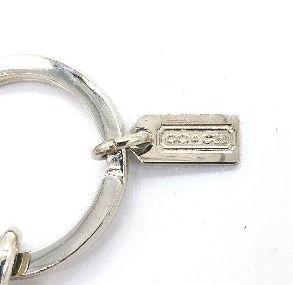 $98 COACH Vintage Neon Pink Valet Turn-lock Keychain Dual Fob Purse Charm-Rare