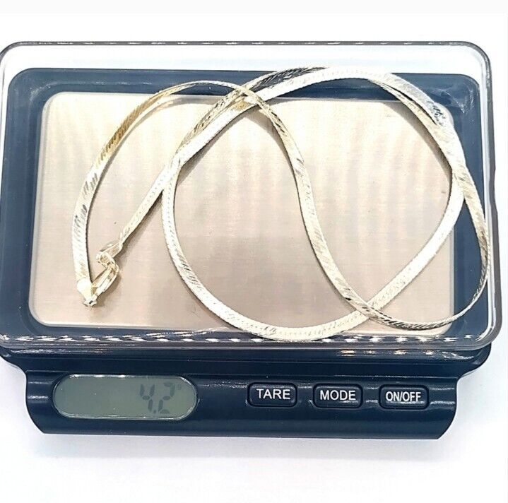 41 Grams Wholesale Lot of 10 Sterling Silver .925 Herringbone 3MM Chains ITALY.