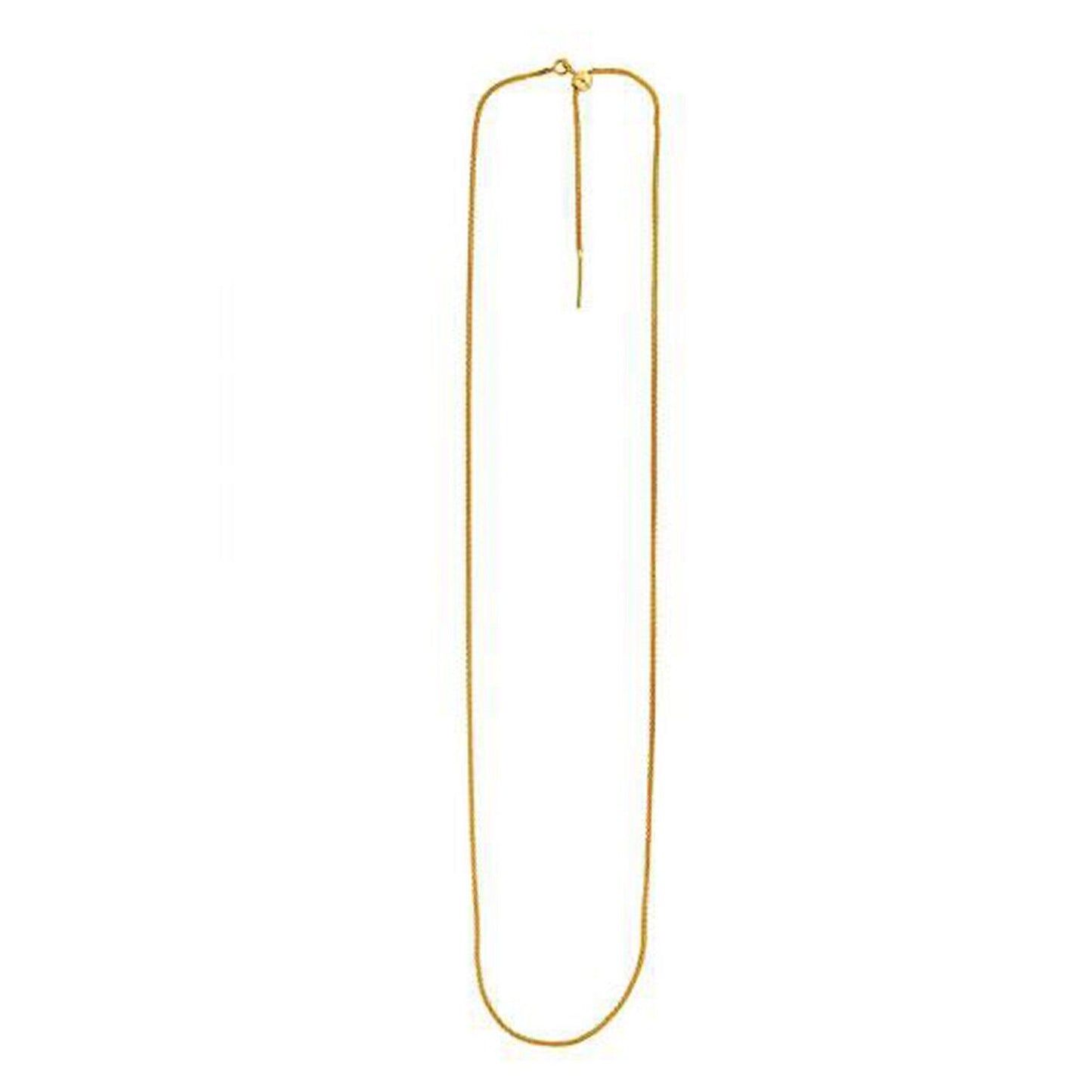 Endless Adjustable Wheat Chain in 14k Yellow Gold (1.1mm)