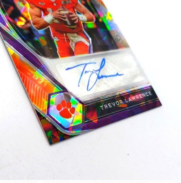 2021 Panini Prizm Draft Picks Trevor Lawrence RC Purple Ice Auto /99