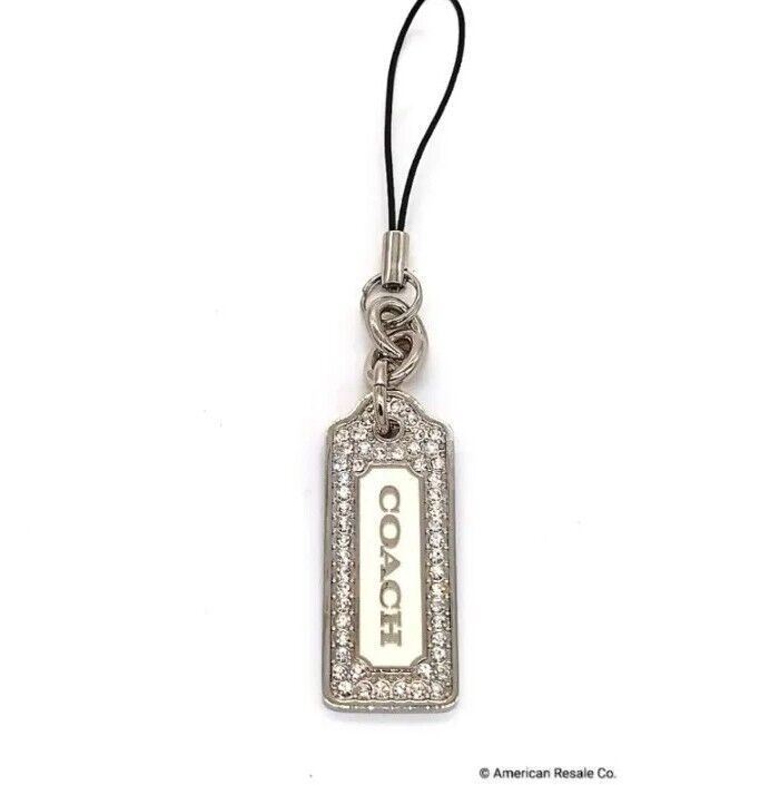 NWT COACH LOZ Pave Lanyard Diamond Enamel Keychain FOB CZ Purse Charm Tag #8865