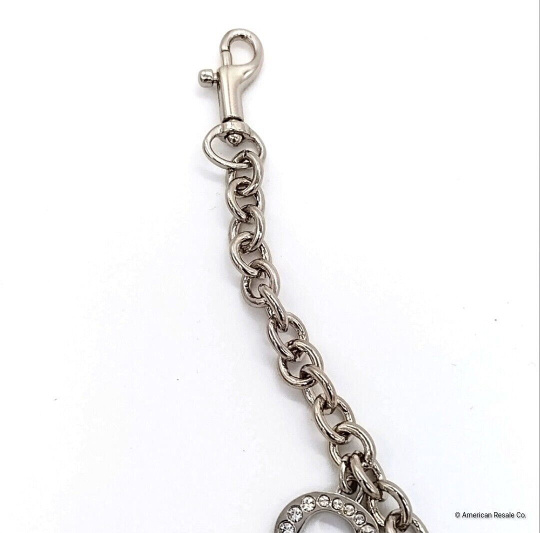 RARE COACH 8" Pave Swarovski Crystal Bracelet Lanyard Purse Charm Keychain Fob