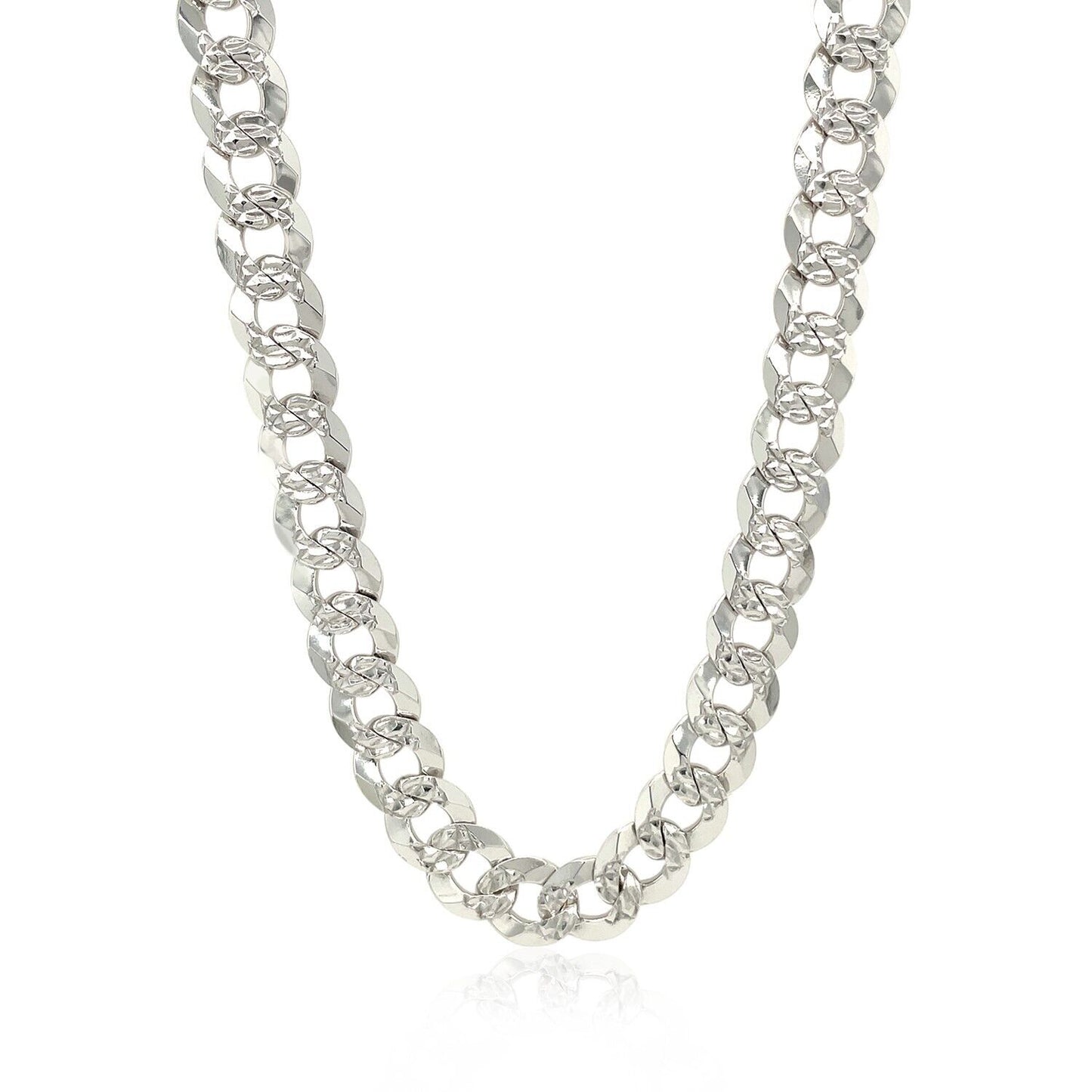 Sterling Silver Rhodium Plated Curb Chain 8.4mm