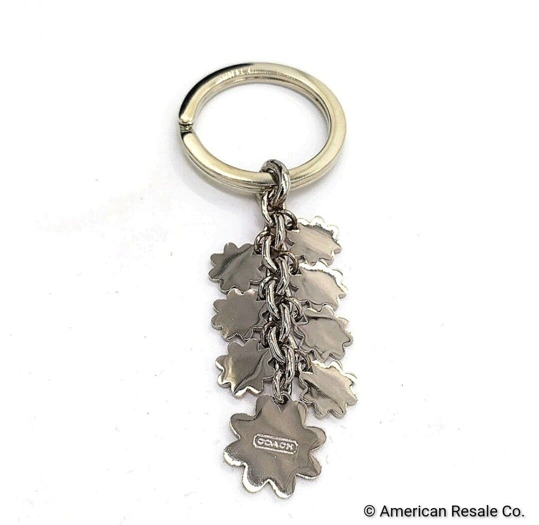 50% off! Rare COACH Enamel Multi Daisy Flower Keychain Fob Purse Charm-Vintage!