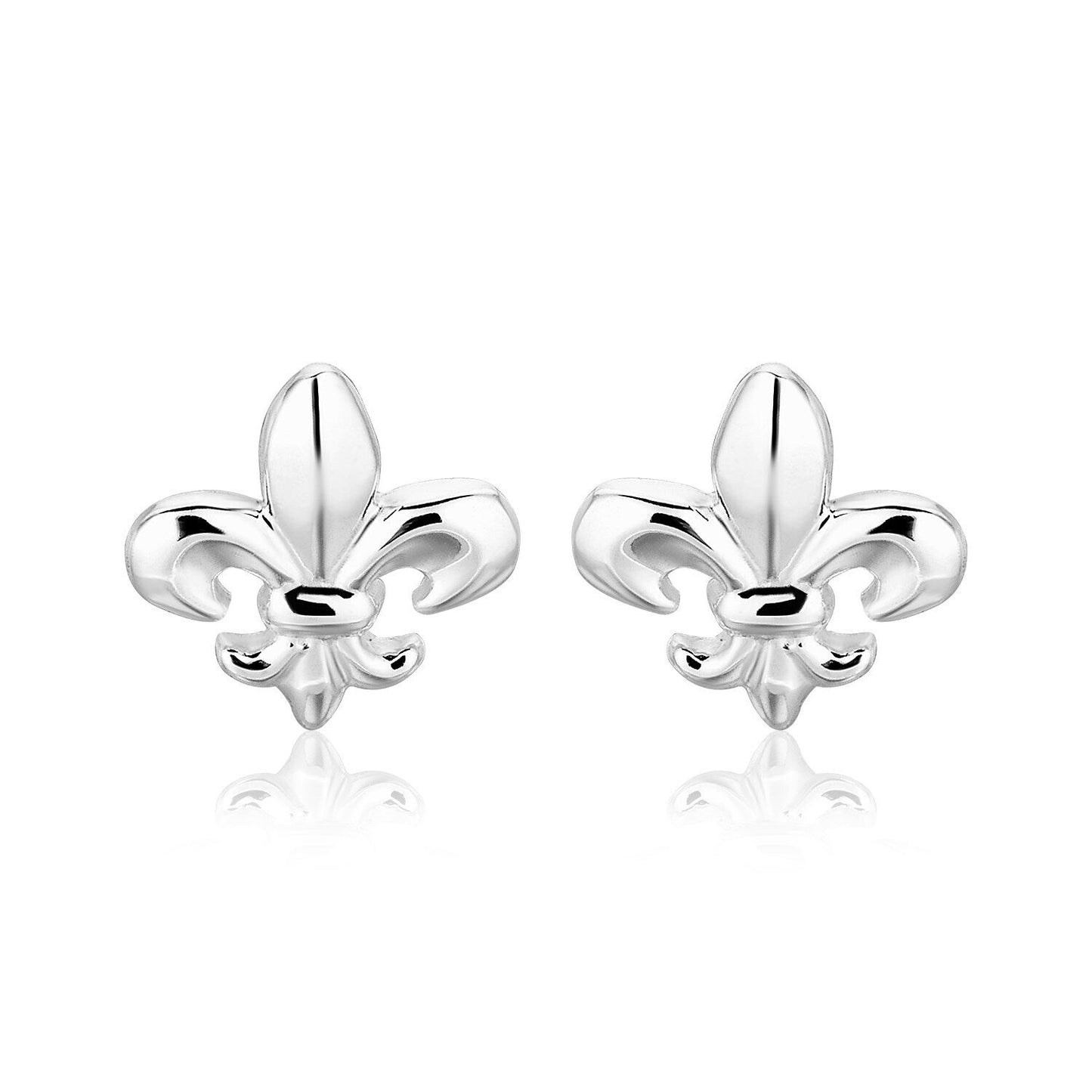Sterling Silver Fluer De Lis Earrings