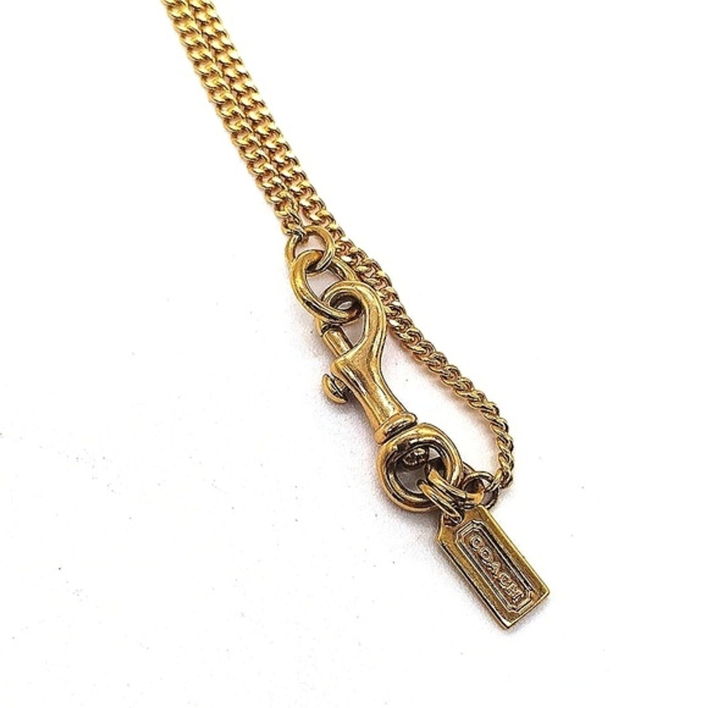 Rare COACH 40" C Logo Sphere Pendant Gold Necklace