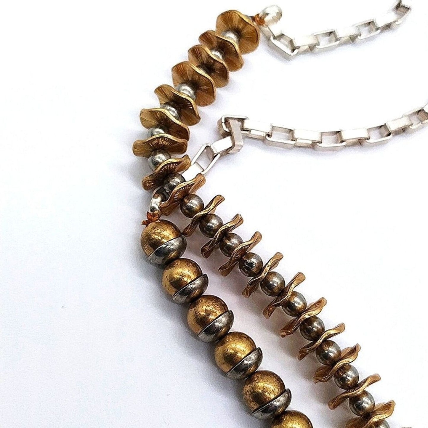 Rare vintage Jessica Simpson Brass and Silver Necklace