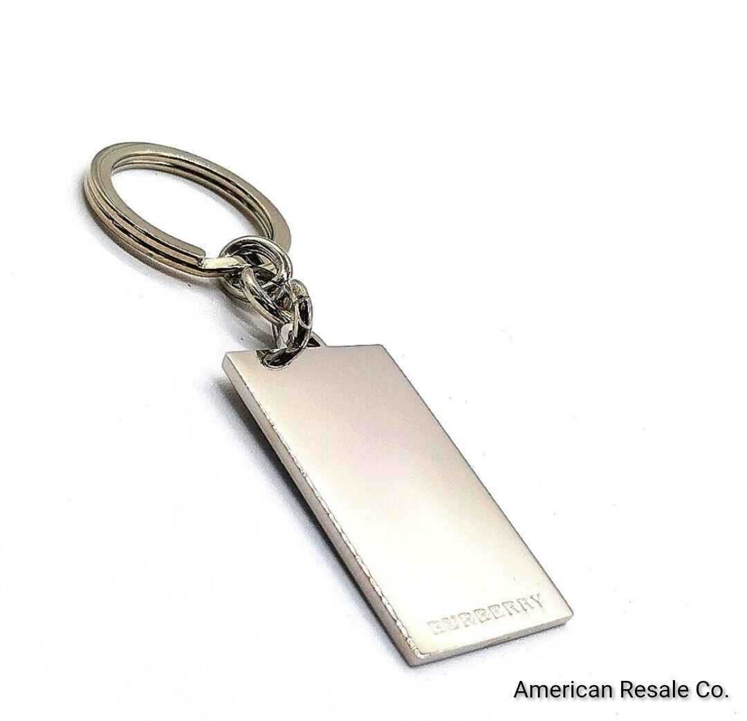 Vintage BURBERRY Nova Check Rectangle Keychain Purse Charm fob-men women unisex